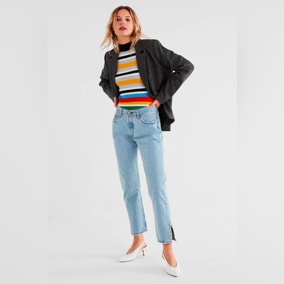 Levi's Premium 501 Straight Jean Grommet Split Hem Eye For An Eye 29 - Picture 6 of 10